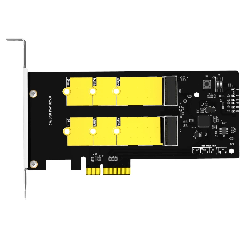 Dual M.2 SATA RAID Array Host Bus Adapter PCIeX4 3