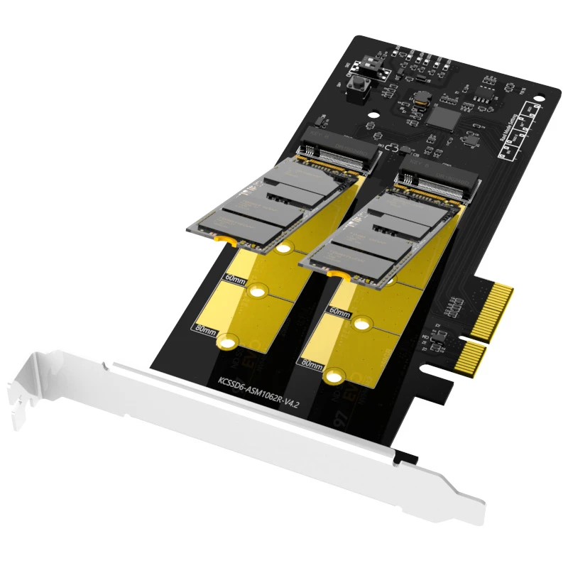 Dual M.2 SATA RAID Array Host Bus Adapter PCIeX4 4