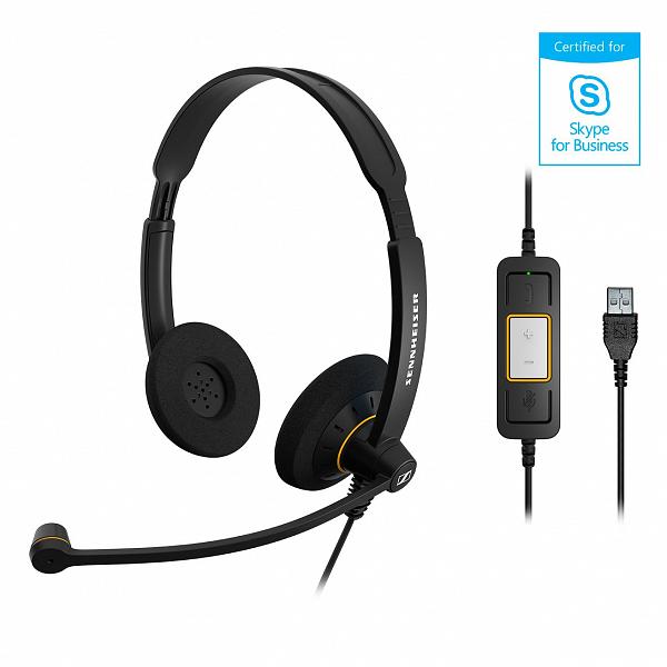 אוזניות משולבות מיקרופון Sennheiser SC 60 ML USB | אוזניות ומיקרופונים |  זיגזג פתרונות מחשוב
